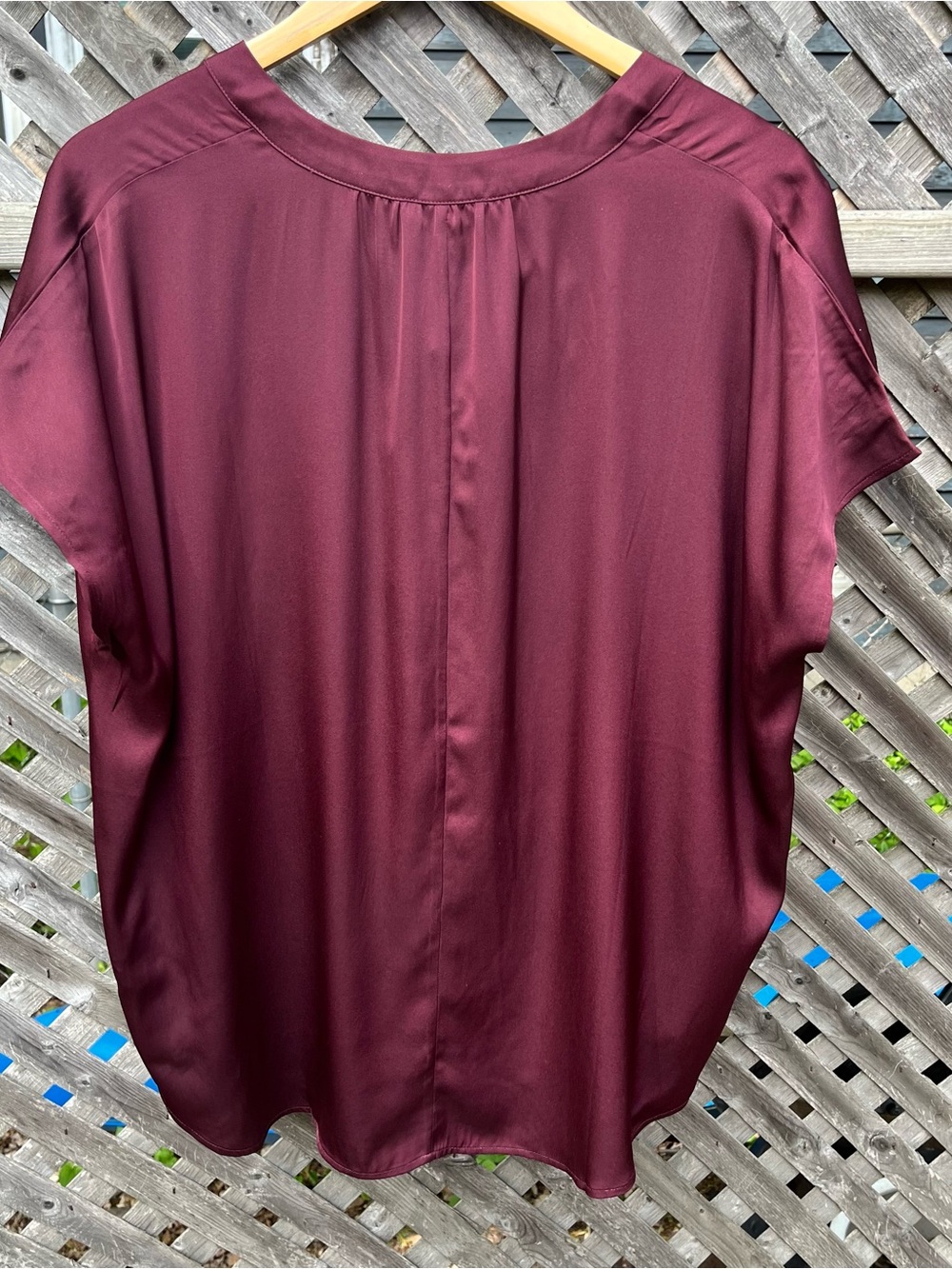 NWT Quince Washable Stretch Silk Dolman Sleeve Blouse Women’s XL Maroon - Picture 7 of 11